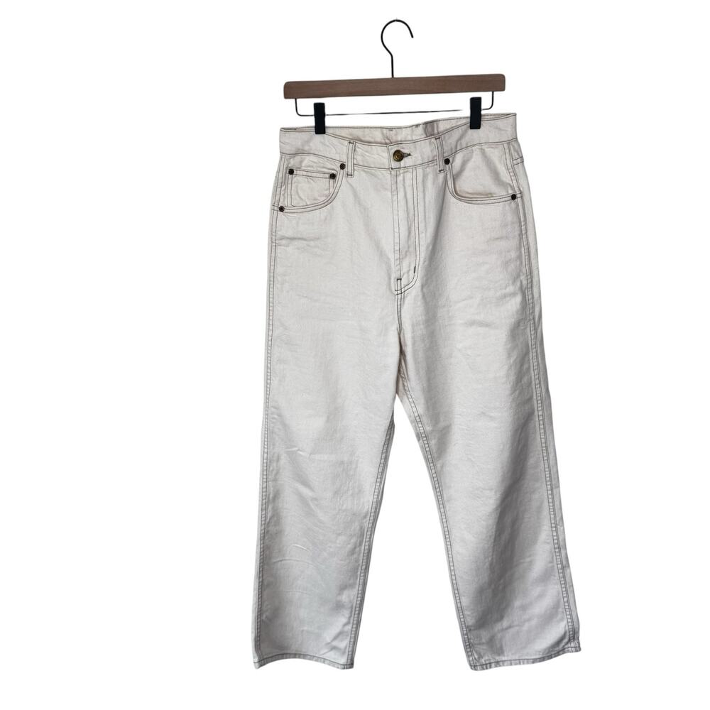 B. SIDES Plein Relaxed Straight Jean in Ecru Size 30